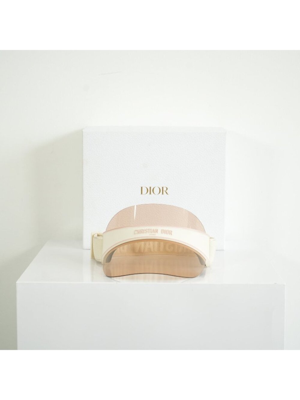 Christian Dior DiorClub 1 Visor Sun Shield White Nude Pink